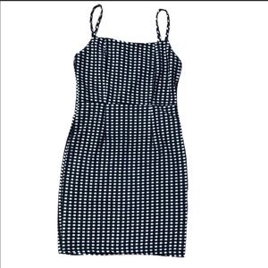 forever 21 checkered thin strap pencil dress
